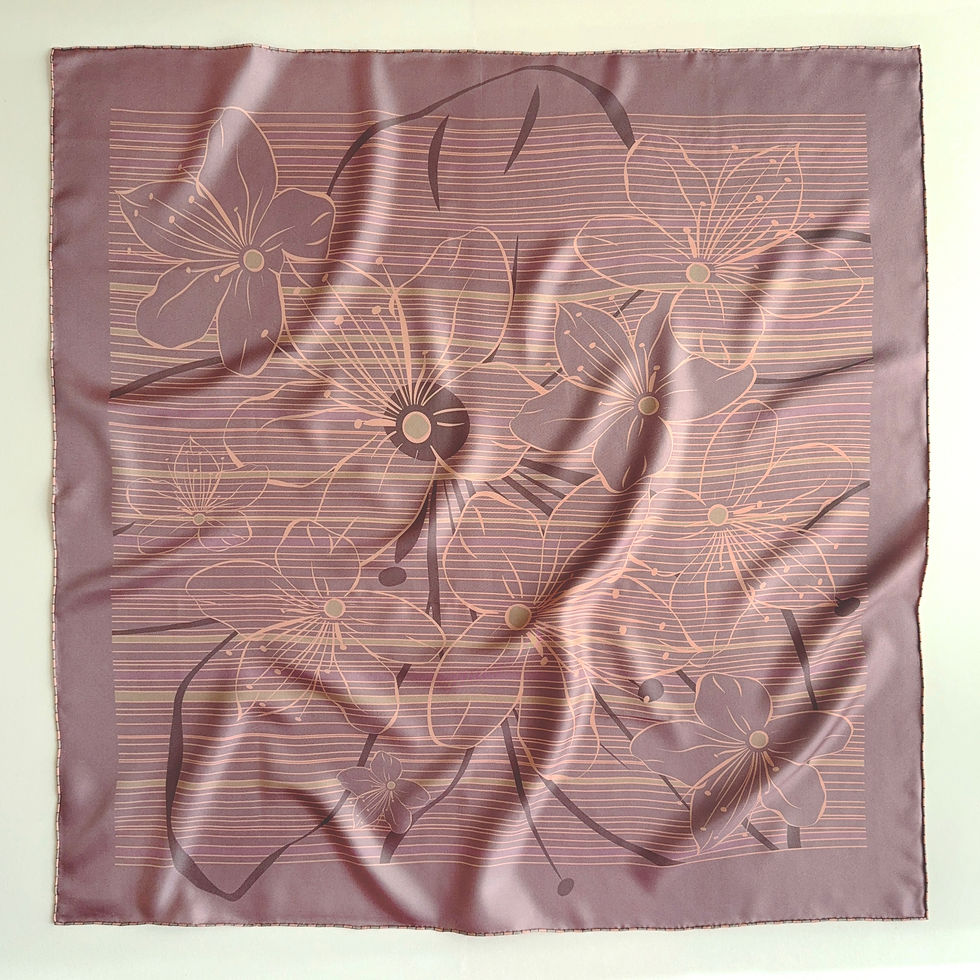 Thumbnail: Qeiwa earth colours silk scarf