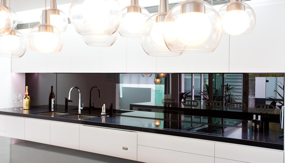 Glass splashback painted black brisbane