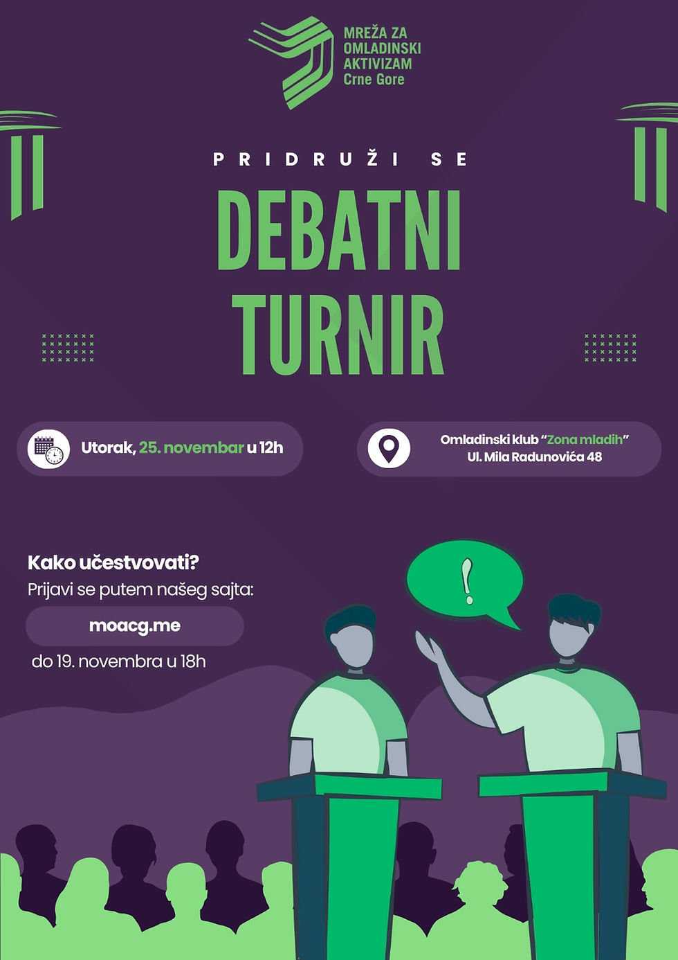 PRIJAVI SE: DEBATNI TURNIR U ZONI MLADIH