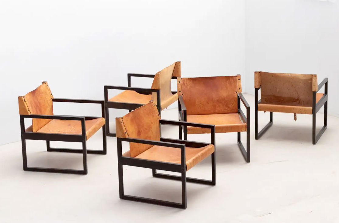 5x camel armchair, 1960s Germany