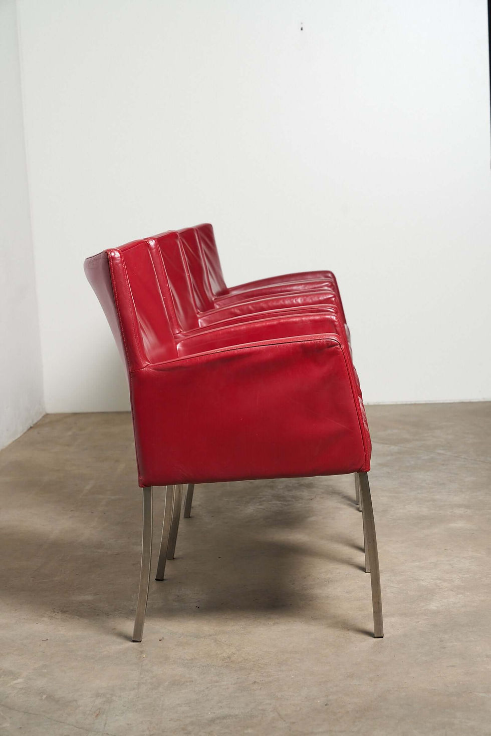 Thumbnail: Vintage italian leather armchairs