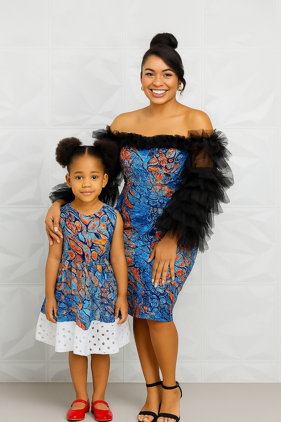 Thumbnail: Ankara cord lace dress