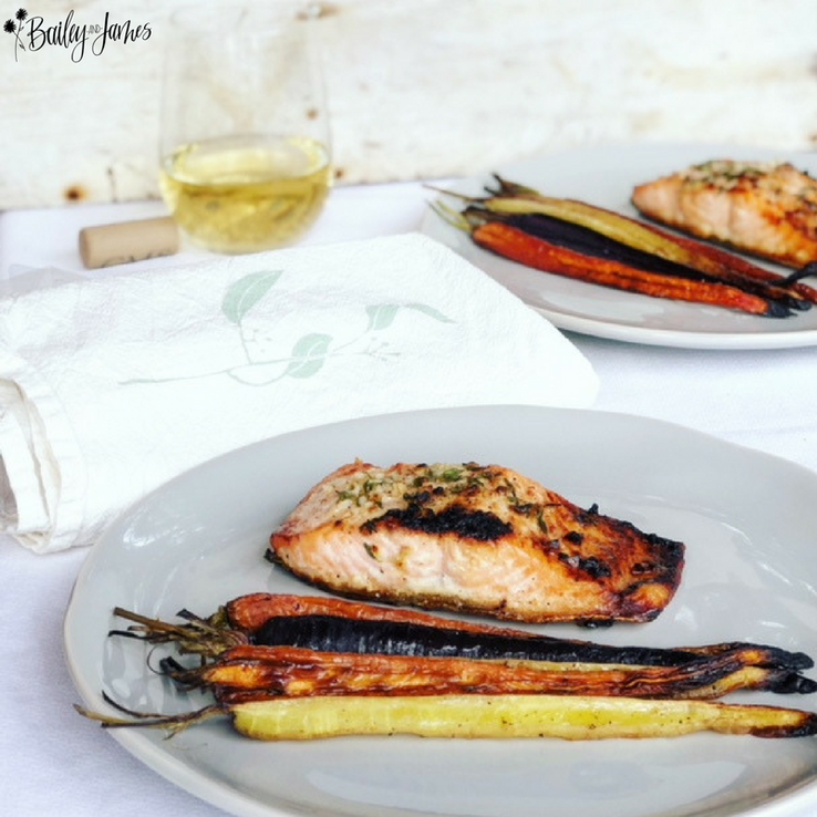 Citrus Salmon with Roasted Rainbow Carrots