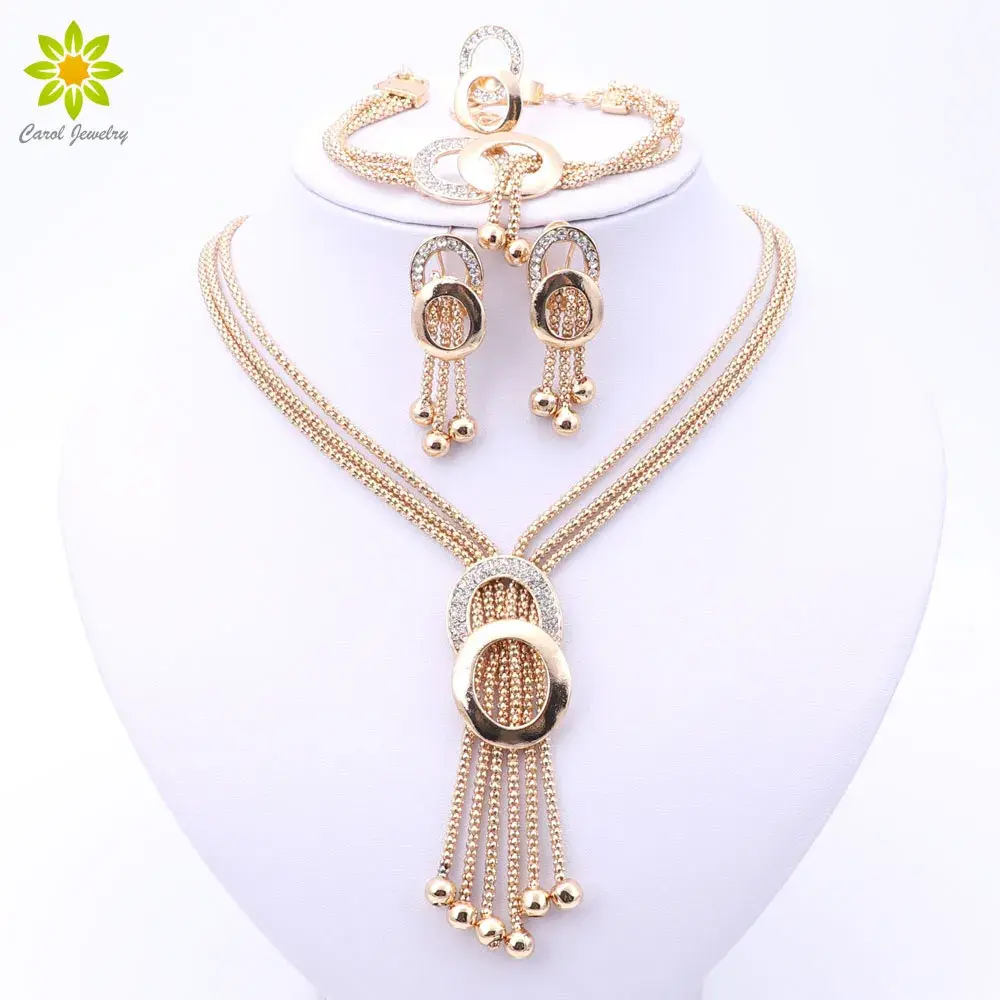 Women Bridal Fine Crystal African Beads Jewelry Sets for Wedding Party