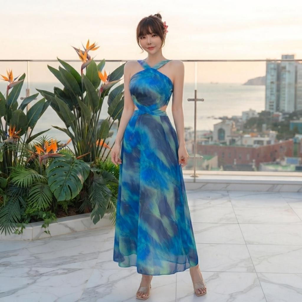 Luna Luxe™ Ocean Breeze Maxi Dress
