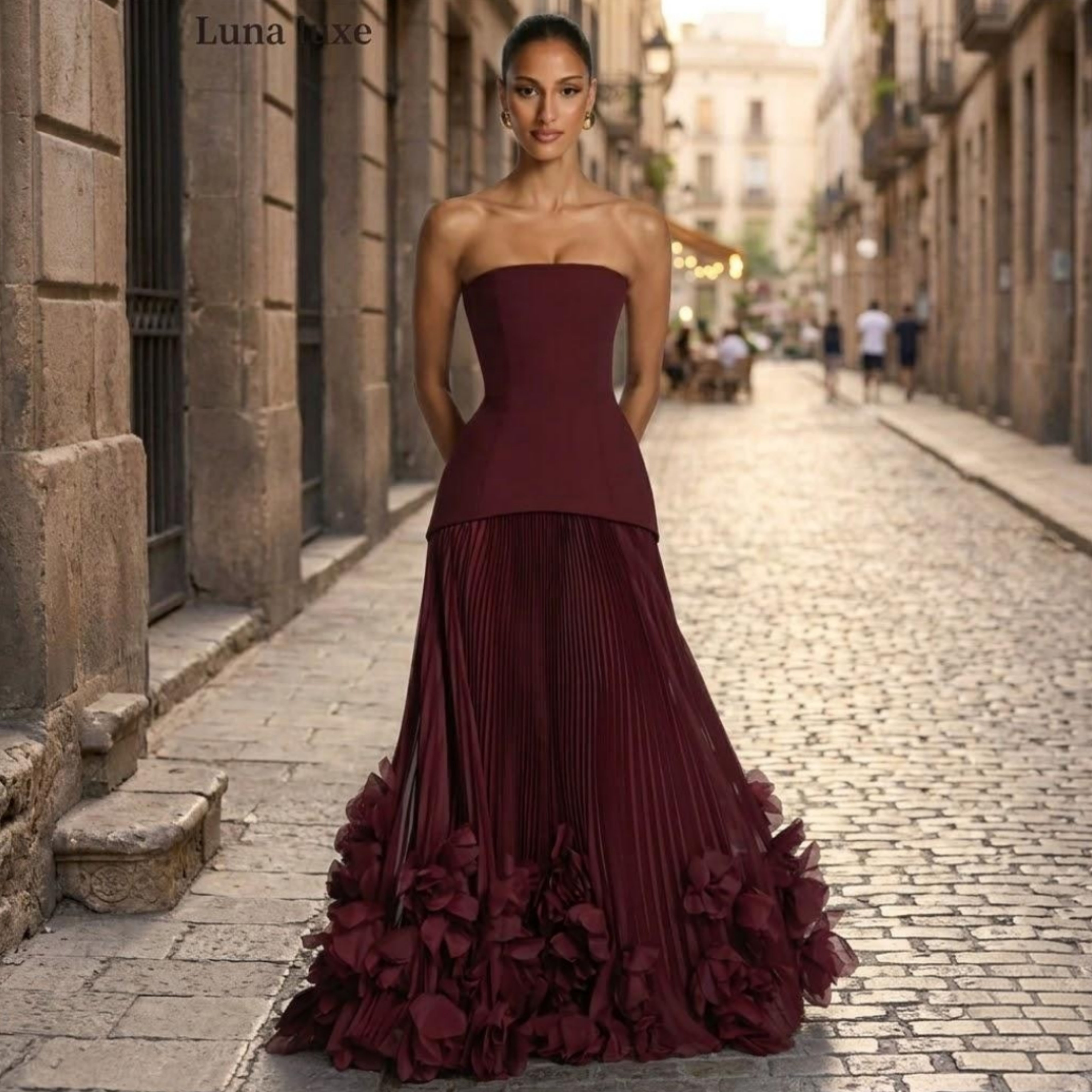 Luna Luxe™ Contessa Burgundy Gown