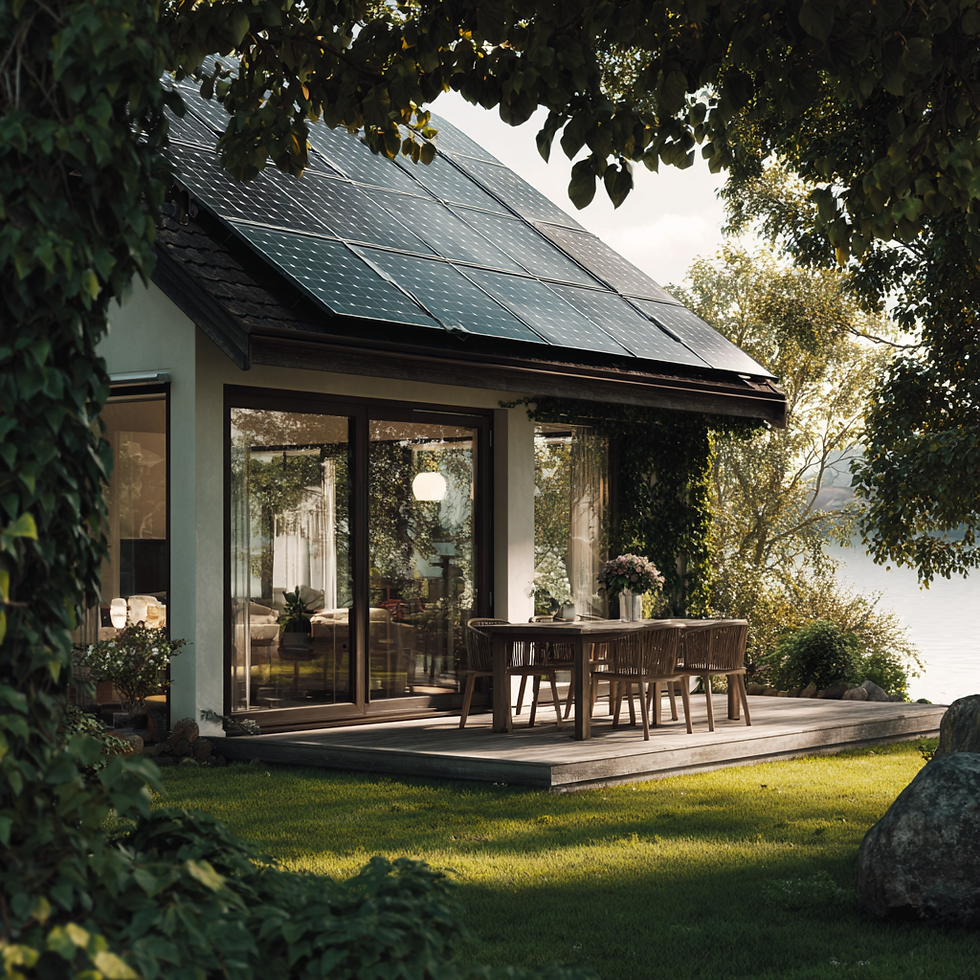 maison avec panneaux solaires