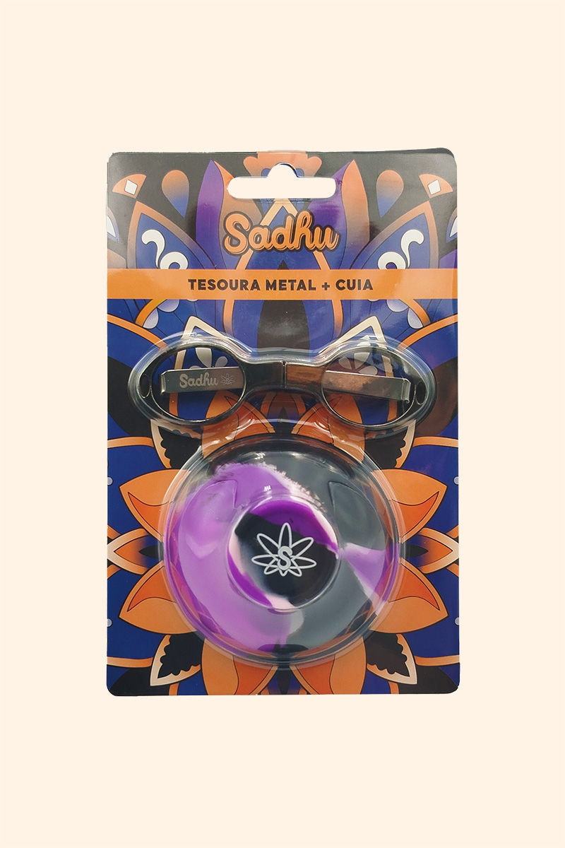 Kit Tesoura de Metal + Cuia de Silicone Sadhu ✂️🔥