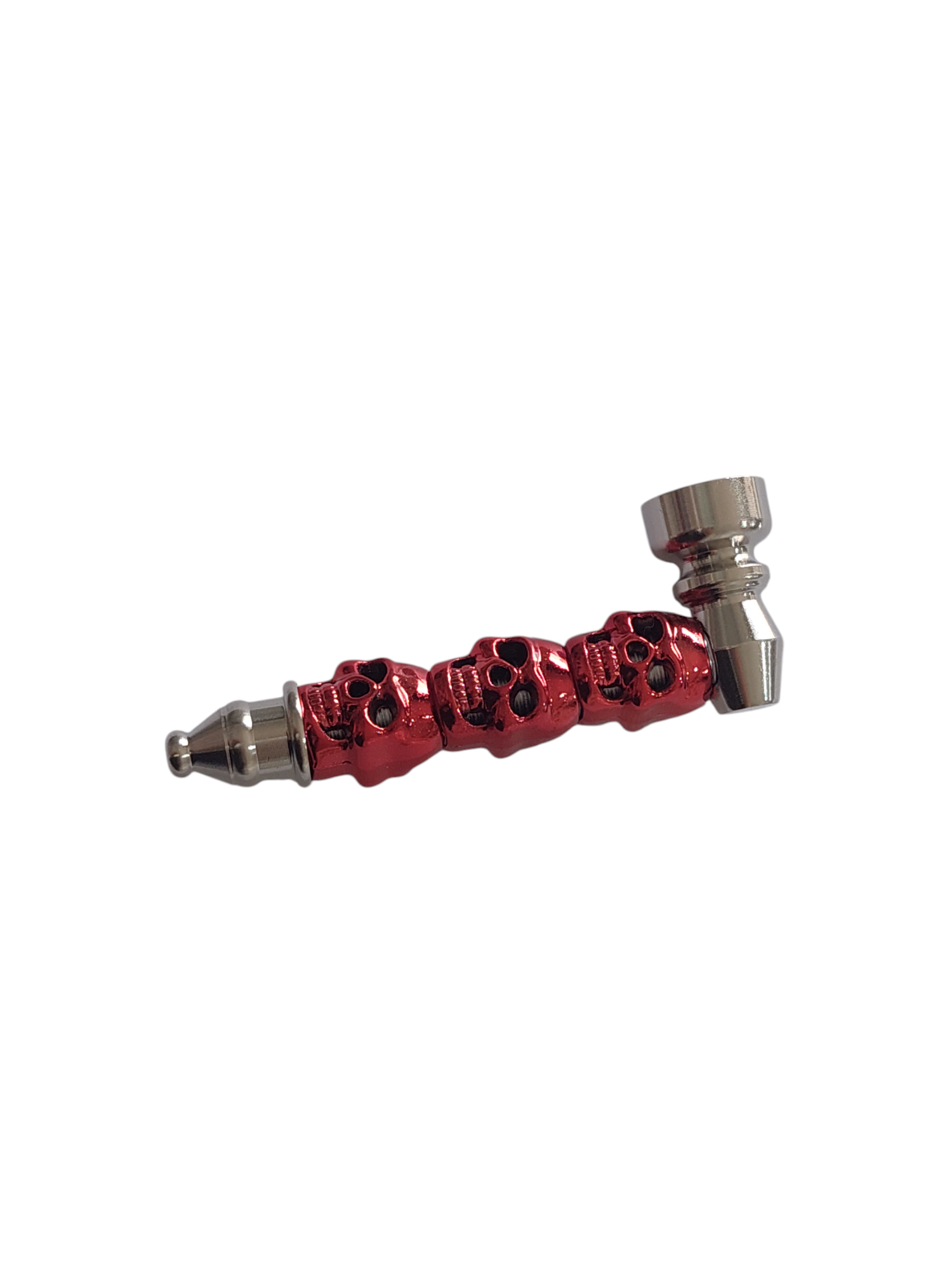Pipe Metal Caveira Vermelho Com Telinha