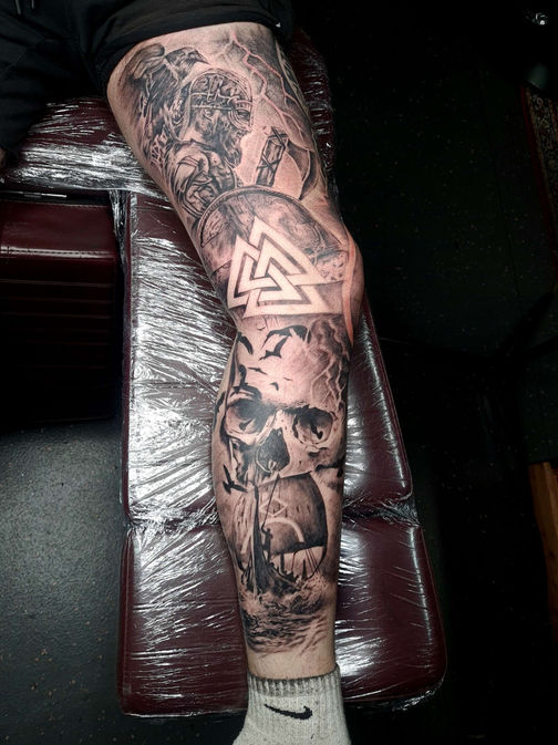 viking inner leg sleeve by liam rebel