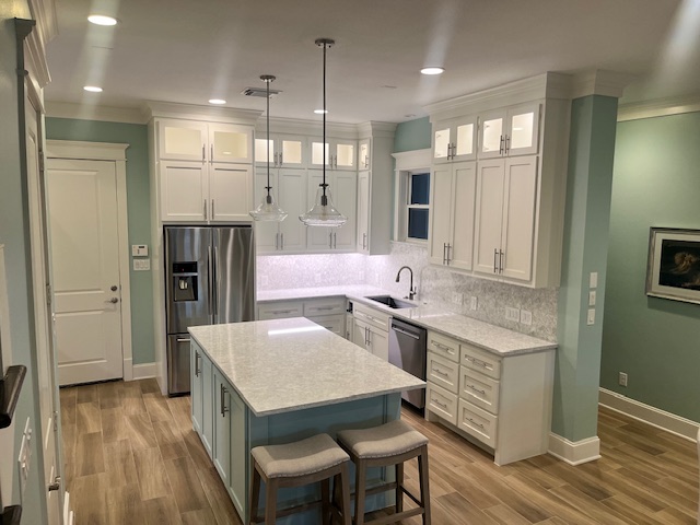 Coastal Kitchen design in the Houston height, renovation in Houston TX by a leading interior design firm, coastal full home renovation 
