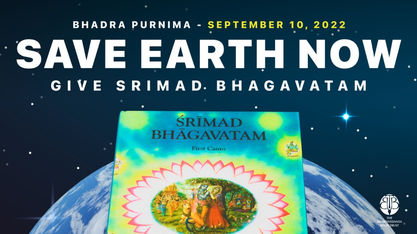Distribution of Srimad Bhagavatam during Bhadra Poornima campaign 2022