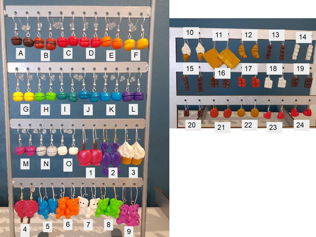 Boucles d'oreilles en pâte polymère "gourmandises"