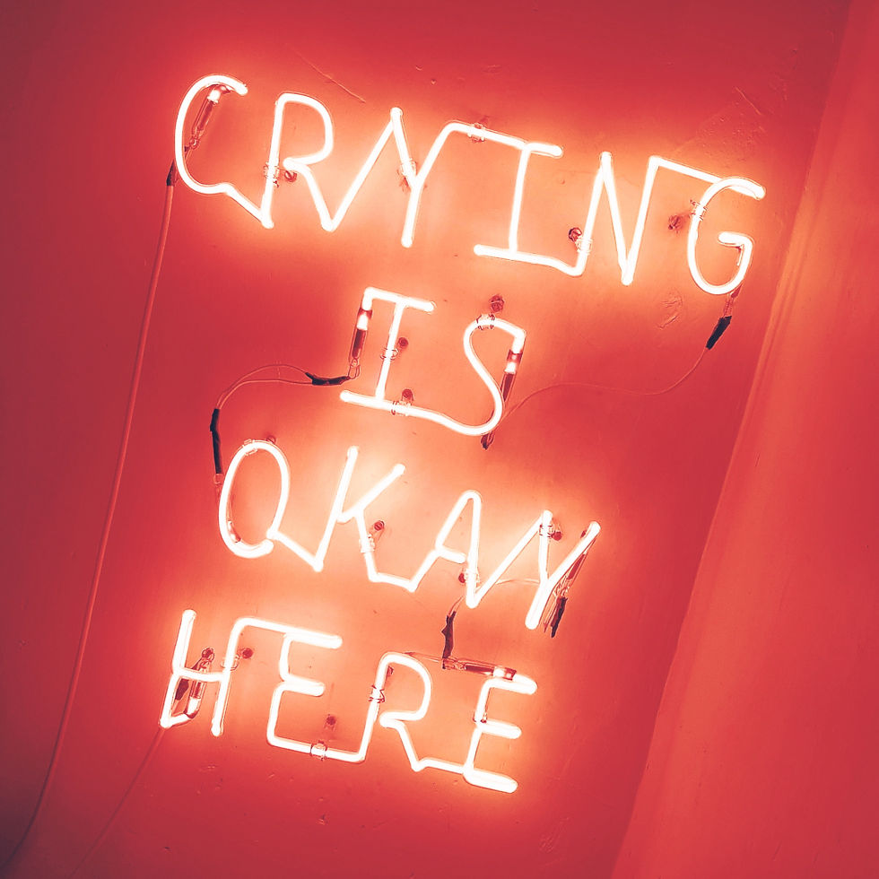 Crying is Okay here sign