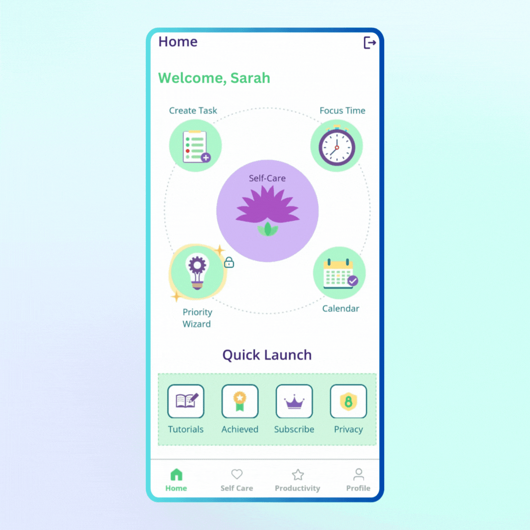 A GIF showing where the Profile tab is present on the Home Screen