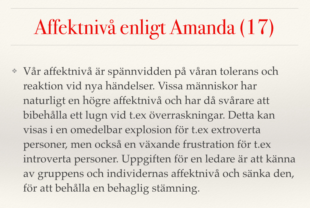 AFFEKTNIVÅ AMANDA