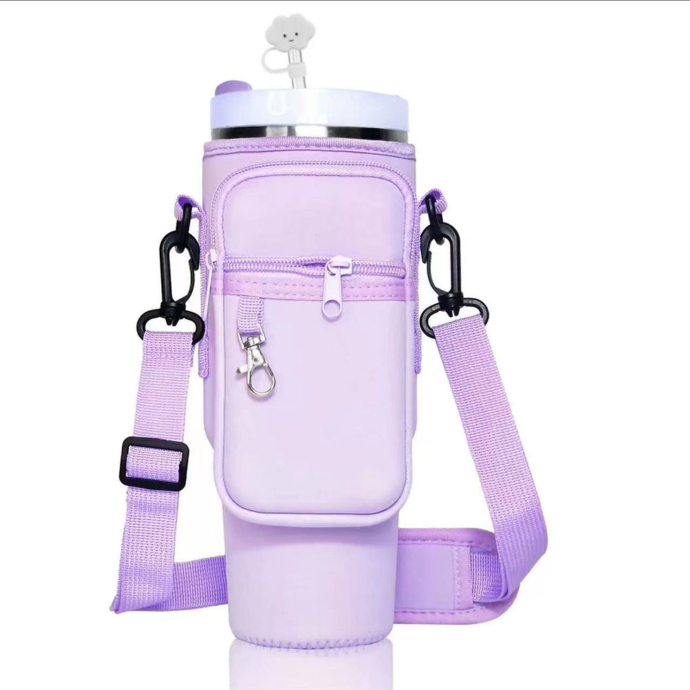 Thumbnail: Insulated Cup Holder with Zippered Pockets and Sling