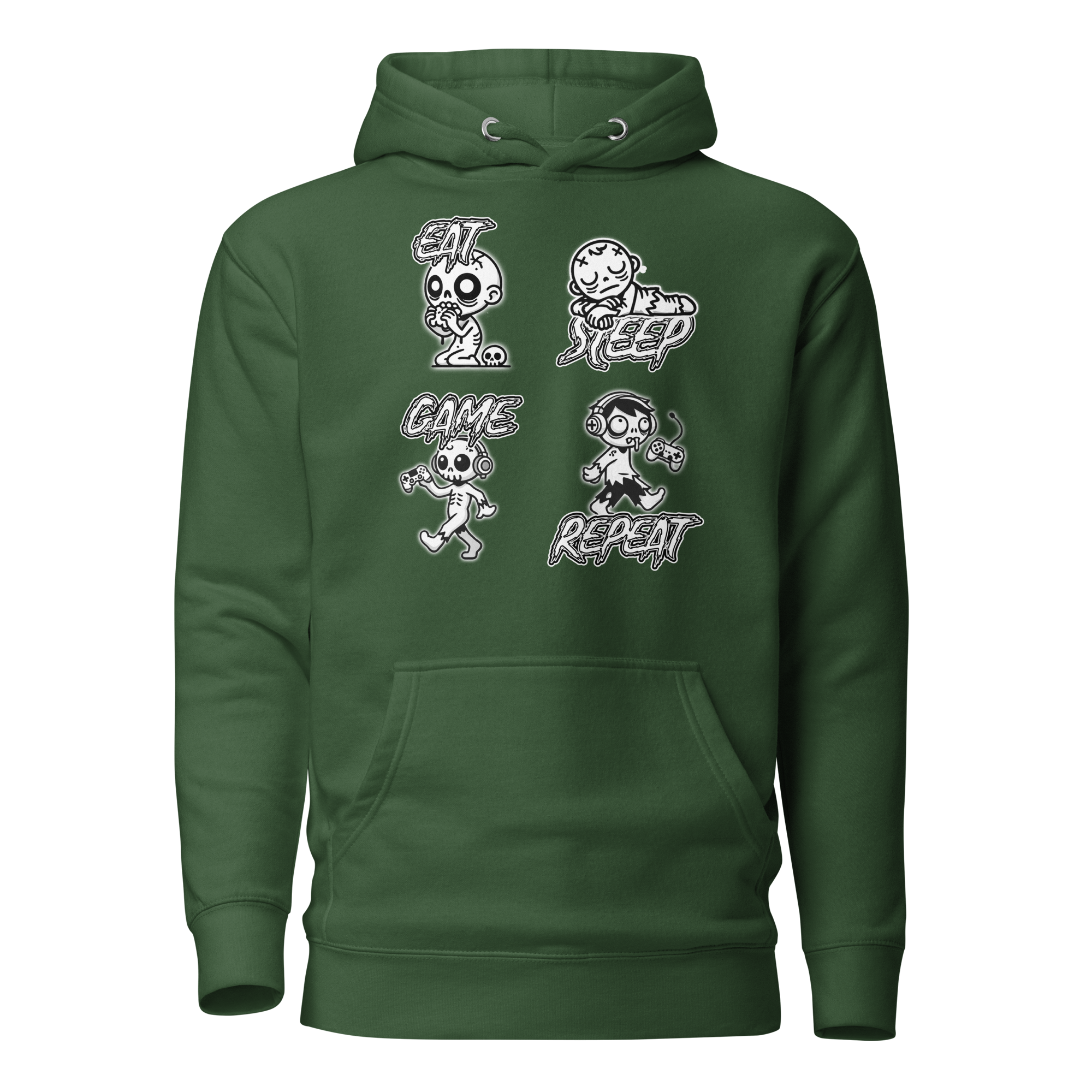 Geist Gaming | Eat, Sleep, Game, Repeat | Kapuzenpullover | Front Print