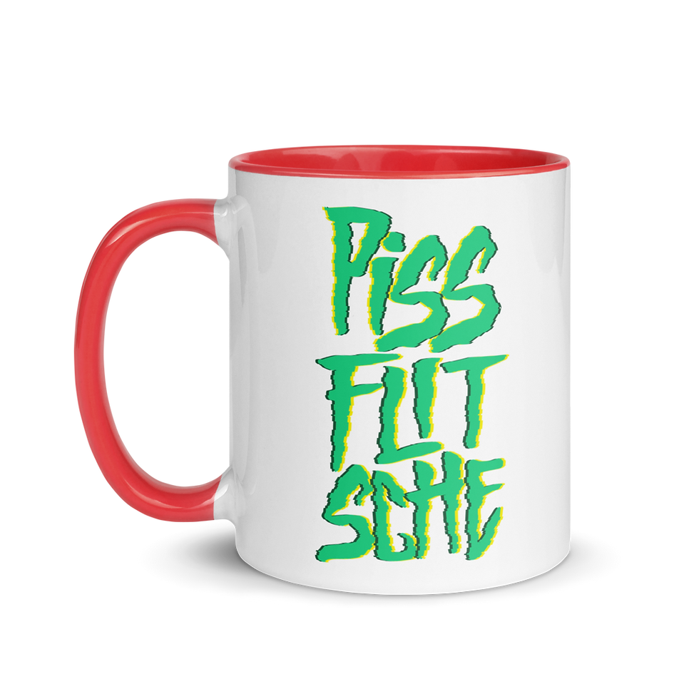 Miniaturbild: Arukenie "Pissflitsche" | Weiße Tasse mit gefärbter Innenseite