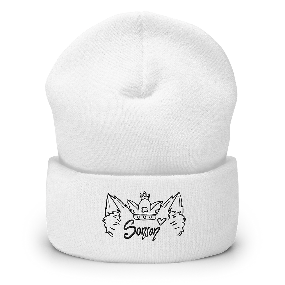 Miniaturbild: SonsonKatzenfell "Ears-Crown"  Beanie gestickt