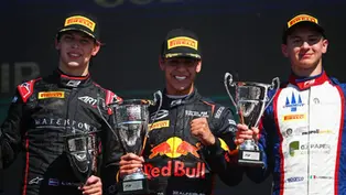 F3: Arvid Lindblad wins on debut in Bahrain
