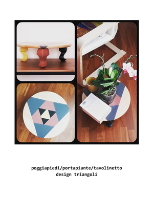 poggiapiediportapiantetavolinetto design triangoli