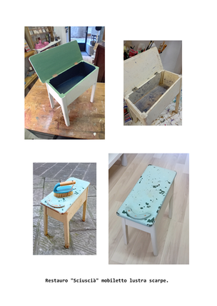 Restauro Sciuscià mobiletto lustra scarpe
