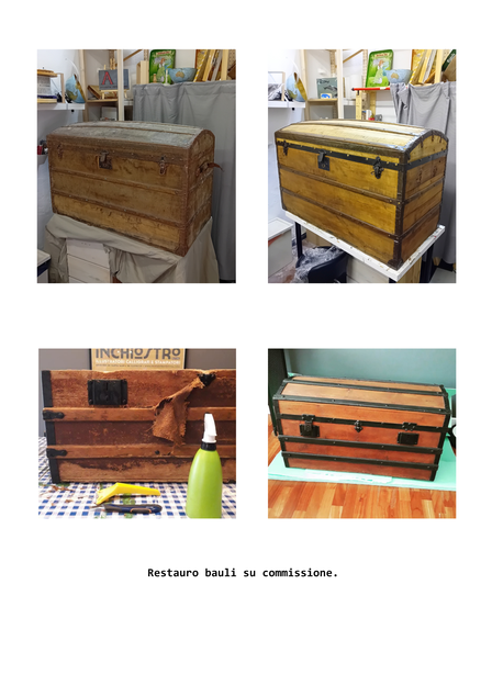 Restauro bauli su commissione.