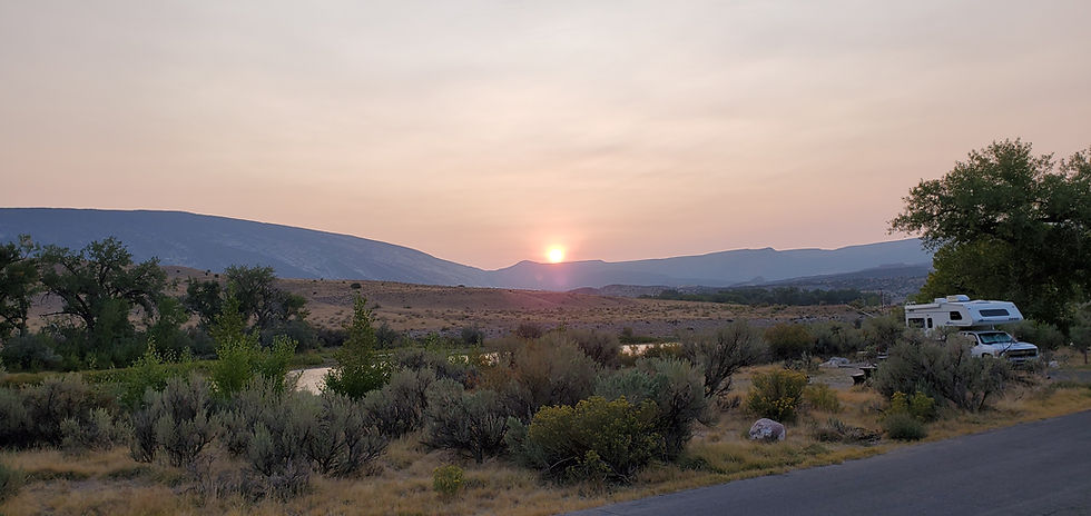 sunset in Dinosaur National Monument campground