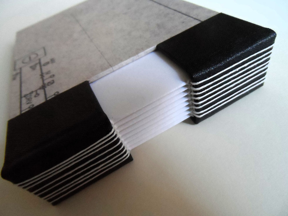 handmade buttonhole book with cutaway spine