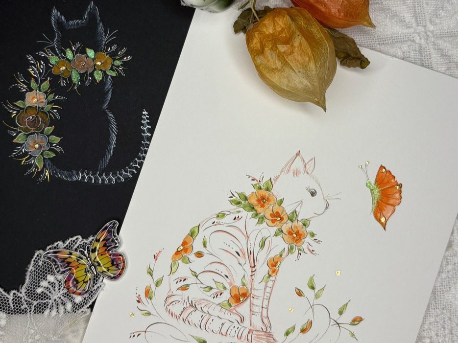 Thumbnail: examples of cats offhand flourishing by Heather Held
