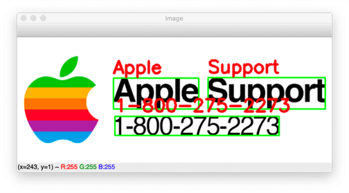 Example of OCR being used on a graphic produced by Apple.