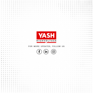 YASH Highvoltage logo on white background, Follow Us on Social Media. Yash Highvoltage Ltd.