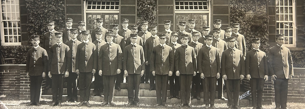Attendants in front of Springfield Hospital's Historic Men's Group