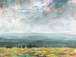 Beckoning, atmospheric landscape painting by Tracey Lane