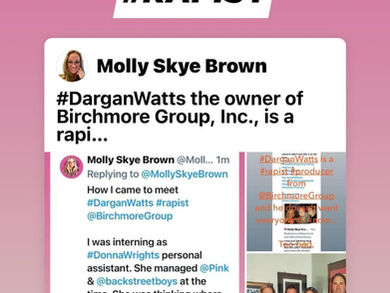 BIRCHMORE GROUP OWNER DARGAN WATTS RAPED MOLLY SKYE BROWN IN 2000 THEN OFFERED SINGING WORK #CastingCouch
