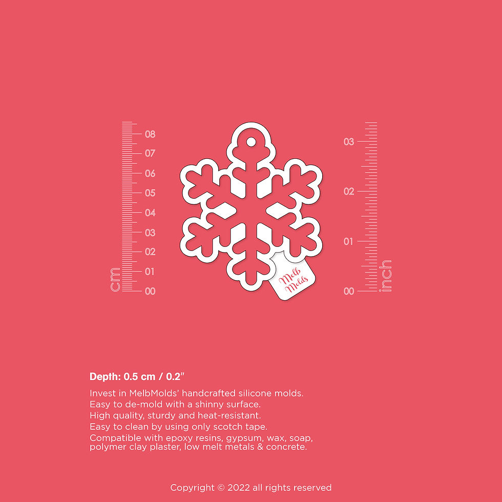 Snowflake Ornament Mold - Classic ❄️ Epoxy Resin Melb Molds Christmas Silicone Molds - MelbMolds