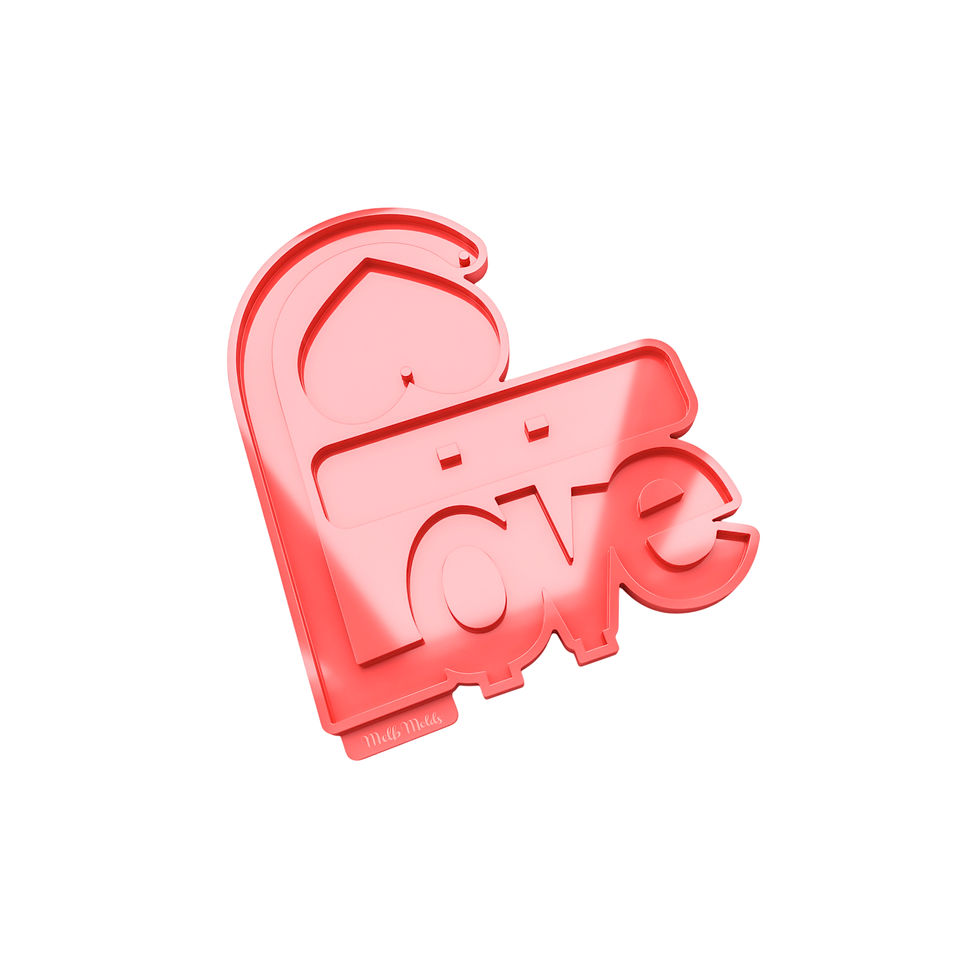 ❤️  من ميلب مولدز- مع قلب معلّق  LOVE قالب سيليكون كلمة