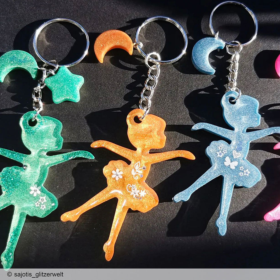 Miniature : Ballerina Keyrings Epoxy Resin Silicone Mould MelbMolds  Melb Molds