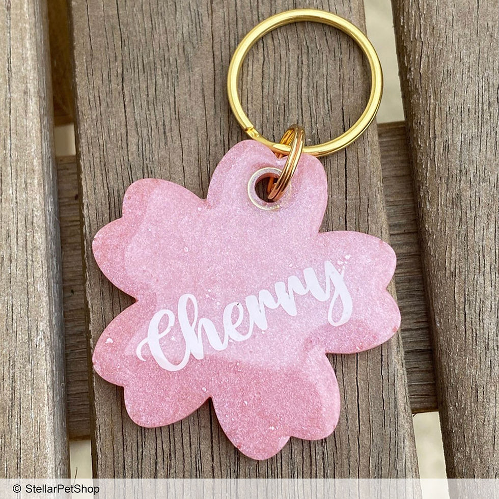 Miniature : Cherry Blossom Flower Dog Cat Pet Tag Epoxy Resin Silicone Mould MelbMolds Melb Molds