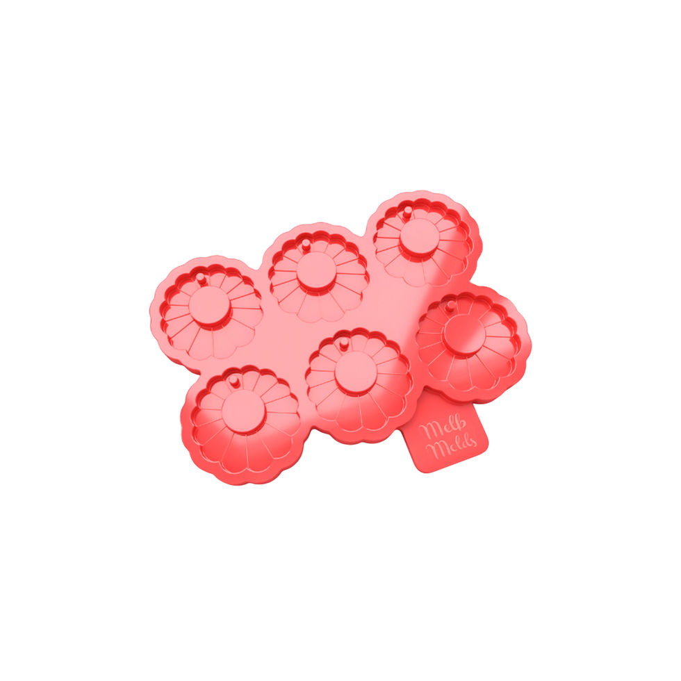 Scallop Rosette Earring Mold – 3 cm 🌸- Epoxy Resin Silicone Molds - MelbMolds - Melb Molds