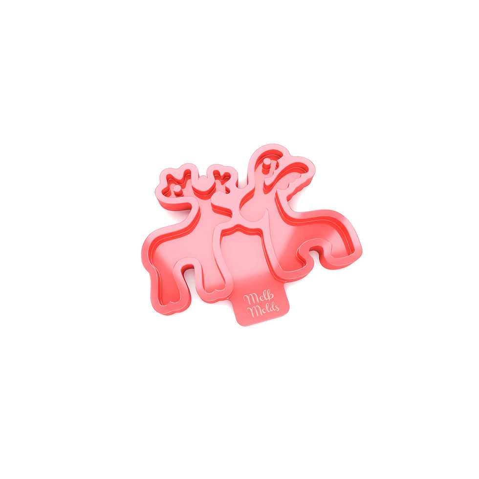 Reindeer Duo Silicone Mold 🦌 Epoxy Resin Melb Molds Christmas Silicone Molds - MelbMolds