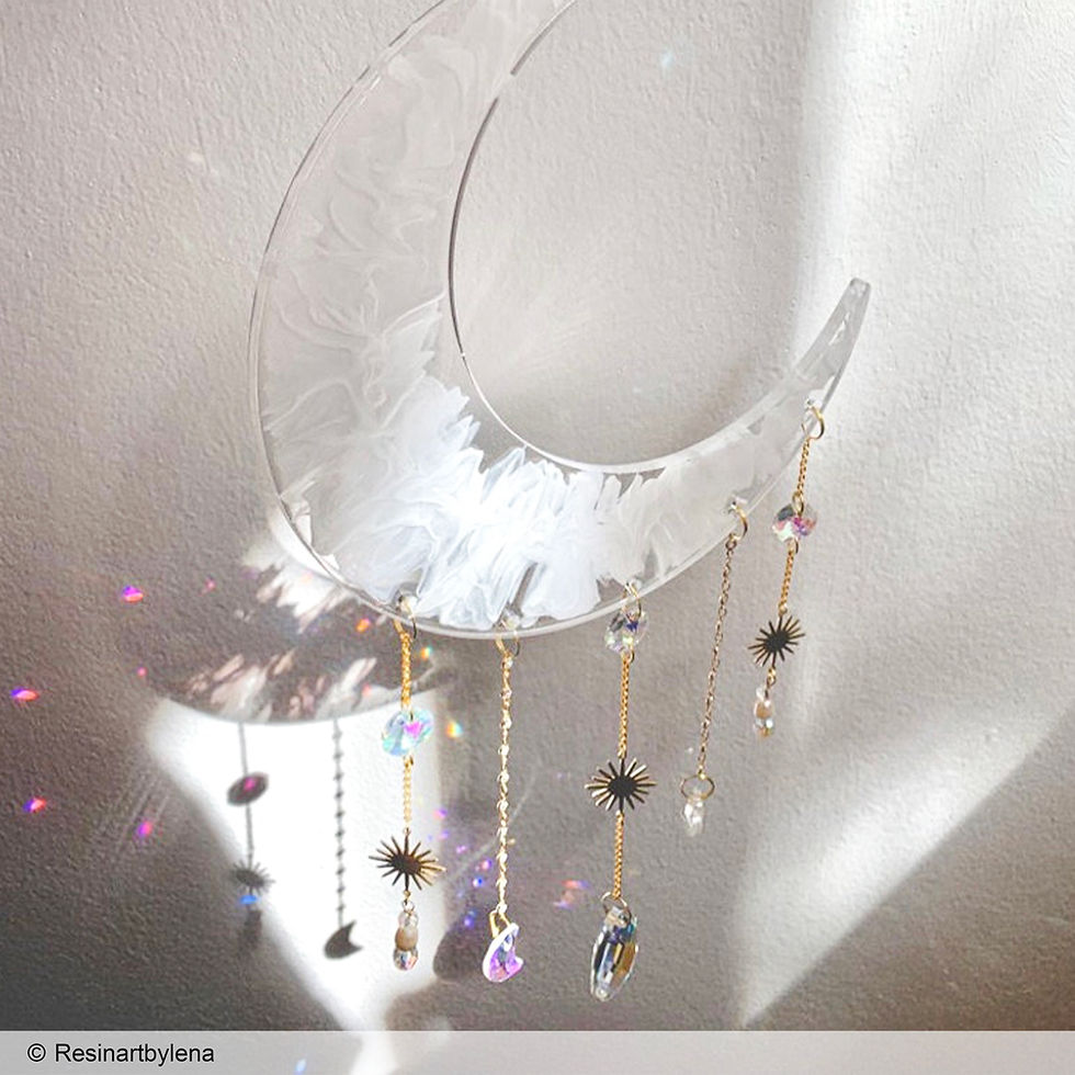 Miniatura: Crescent Moon Suncatcher Epoxy Resin Silicone Mould Melb Molds MelbMolds