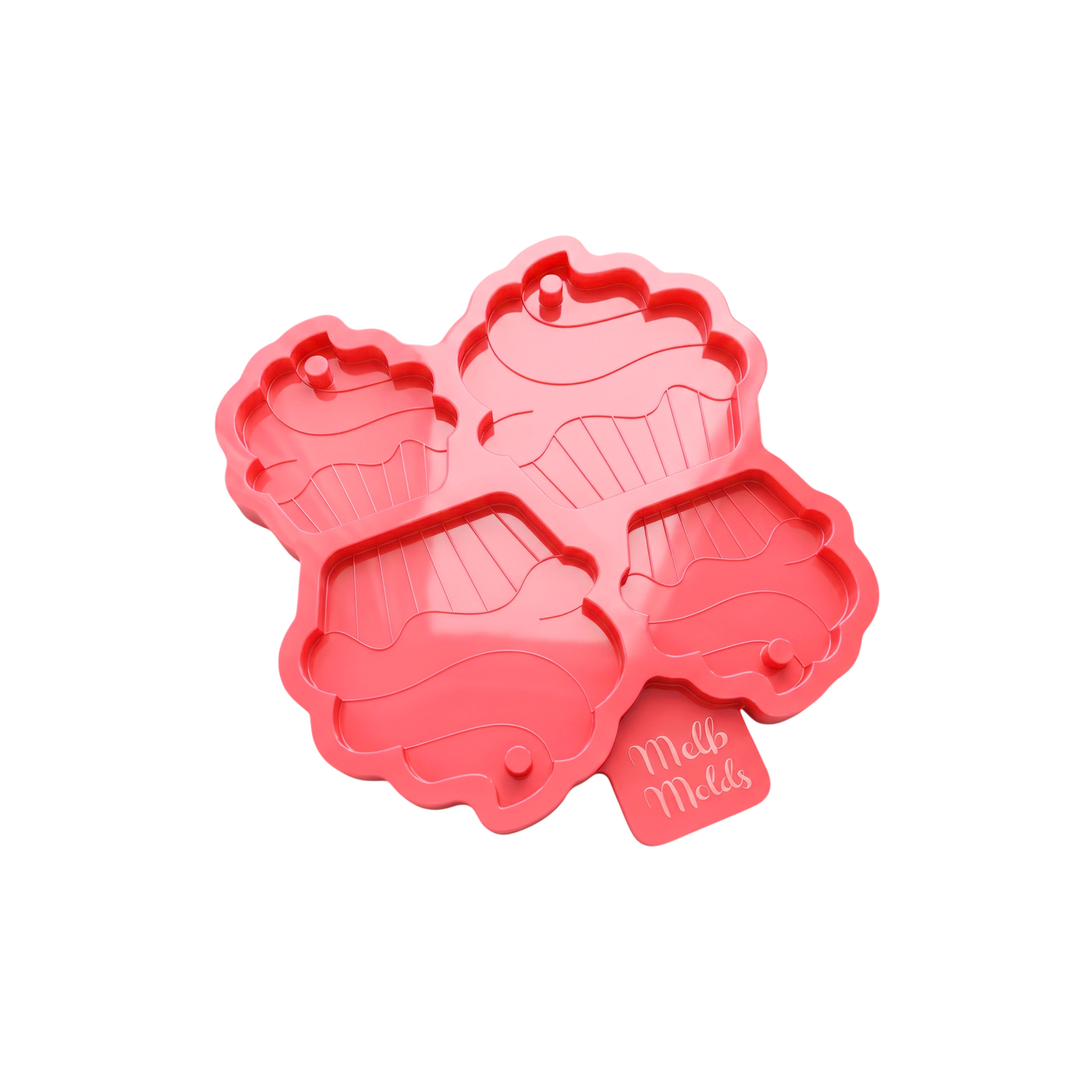 MelbMolds cupcake silicone mold with frosting and wrapper details for epoxy resin tags and charms.