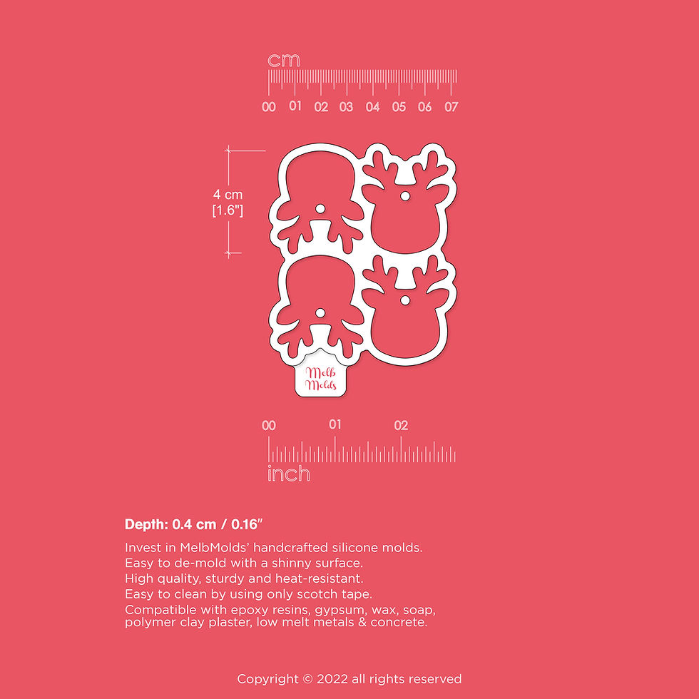 قالب سيليكون وجه الرنة - ريزن ايبوكسي - ميلب مولدز - قوالب سيليكون