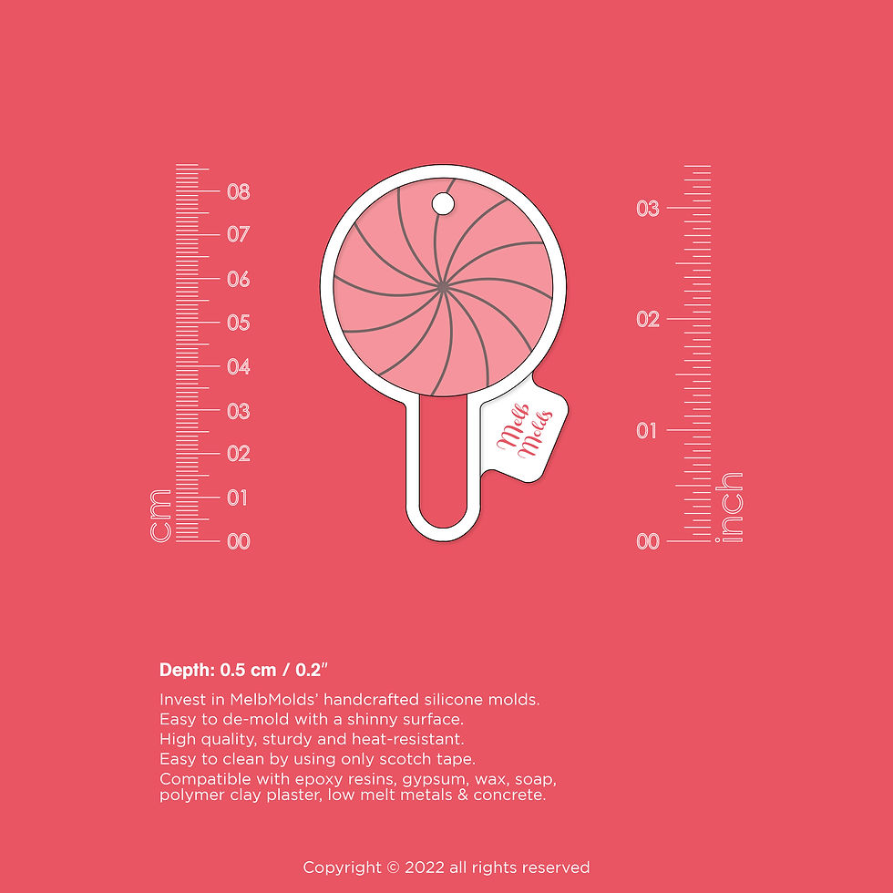 Swirl Lollipop Ornament Mold 🍭 Epoxy Resin Melb Molds Christmas Silicone Molds - MelbMolds