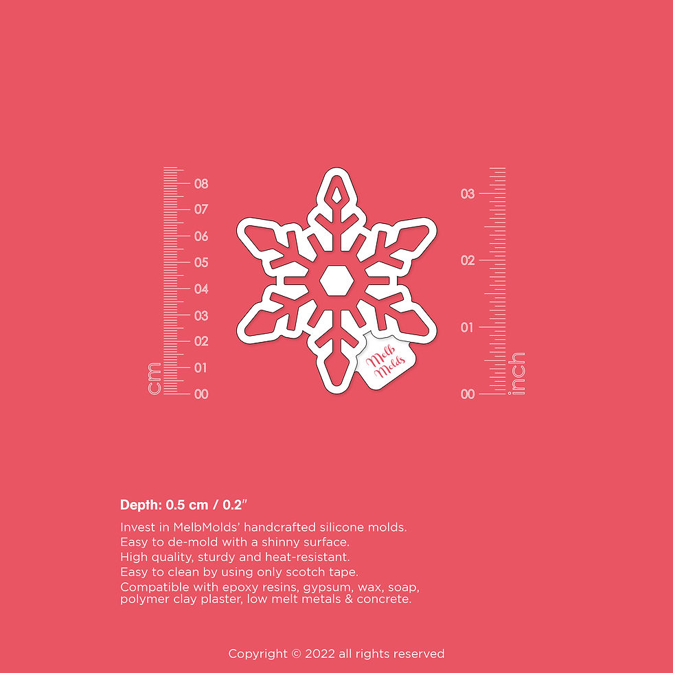Snowflake Ornament Mold - Crystal ❄️ Epoxy Resin Melb Molds Christmas Silicone Molds - MelbMolds