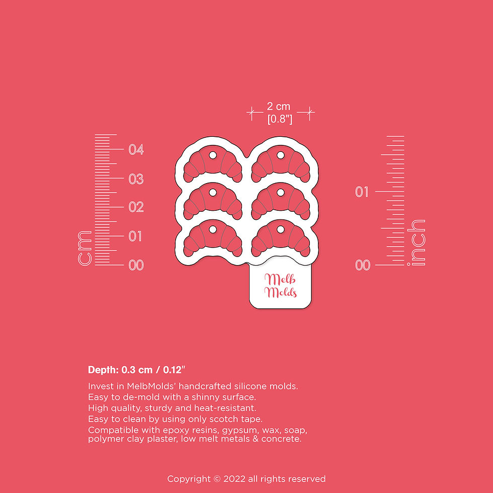 Mini Croissant Earring Mold 🥐 Epoxy Resin Melb Molds Christmas Silicone Molds - MelbMolds