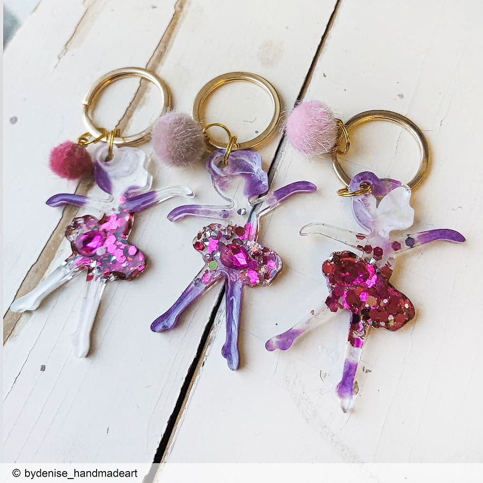 Thumbnail: Ballerina Keyrings Epoxy Resin MelbMolds  Melb Molds
