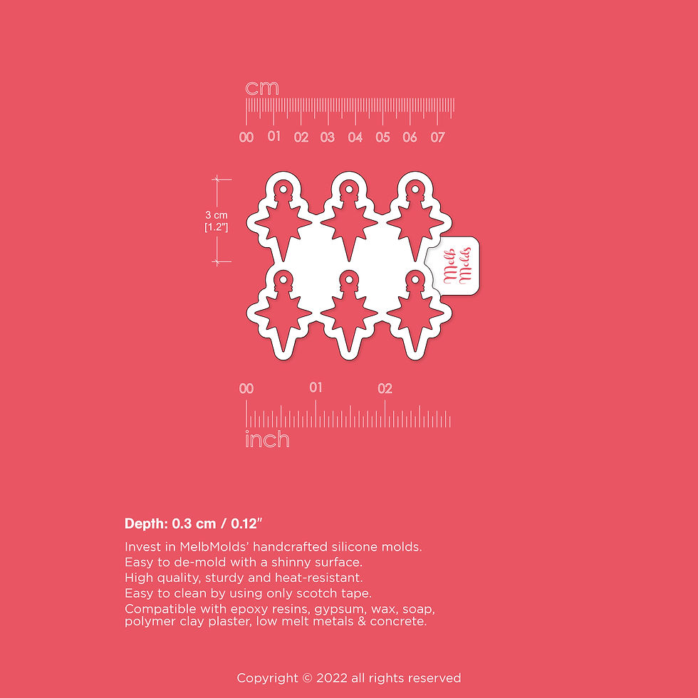 Small Star Burst Warring Mold 🌟 Epoxy Resin Melb Molds Christmas Silicone Molds - MelbMolds